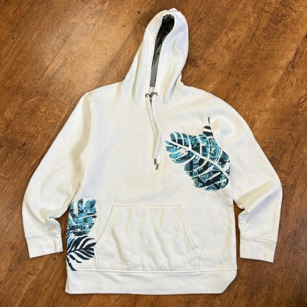 American Rag White Tropical Monstera Leaf Zip Up Hoodie XL